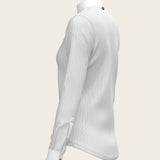  Stripes in Grey Short Pleated Long Sleeve Show Shirt - Espoir Equestrian - Equiluxe Tack