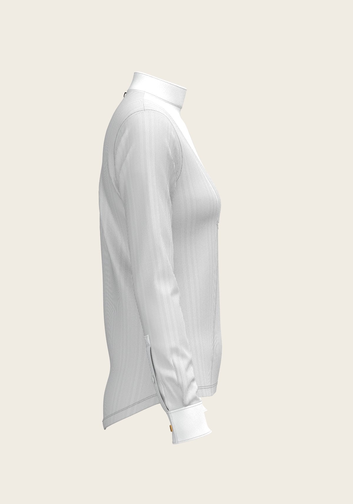  Stripes in Grey Short Pleated Long Sleeve Show Shirt - Espoir Equestrian - Equiluxe Tack