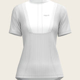  Stripes in Grey Short Pleated Short Sleeve Show Shirt - Espoir Equestrian - Equiluxe Tack