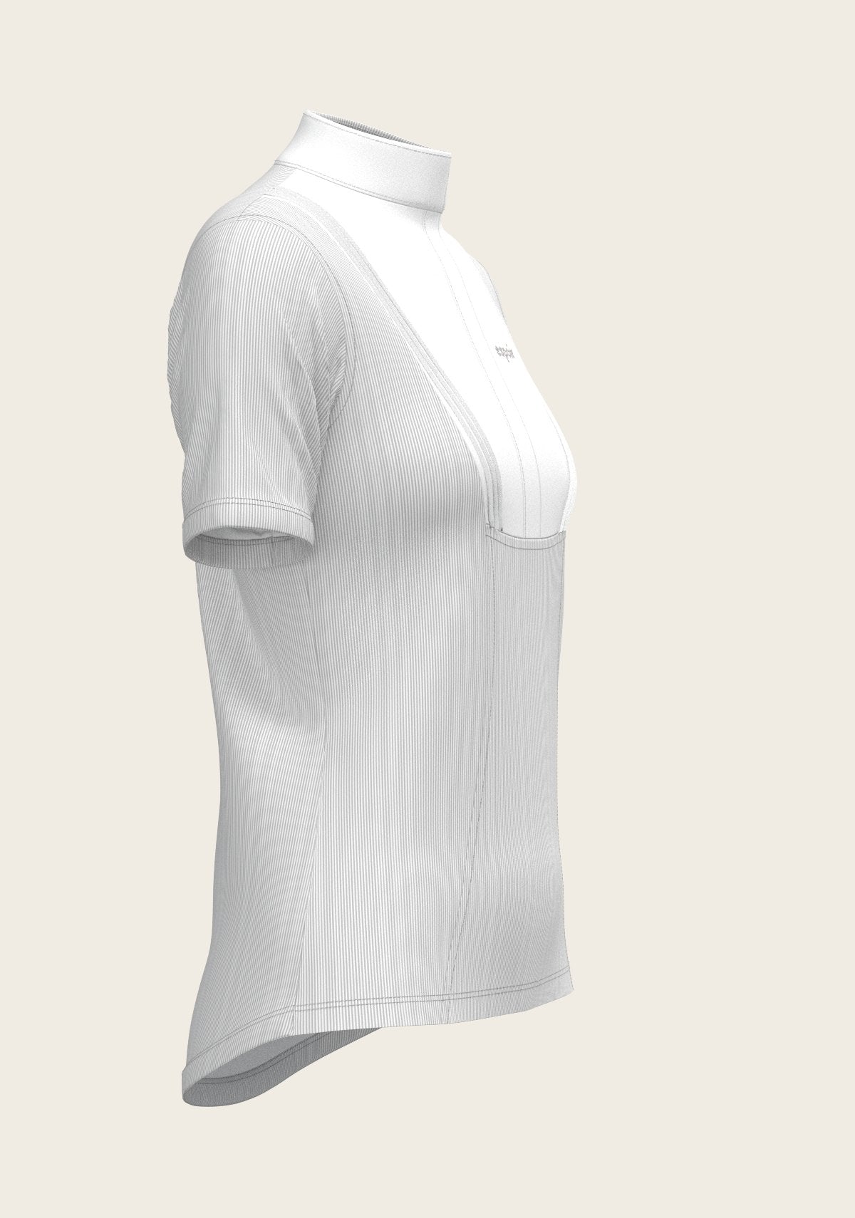  Stripes in Grey Short Pleated Short Sleeve Show Shirt - Espoir Equestrian - Equiluxe Tack