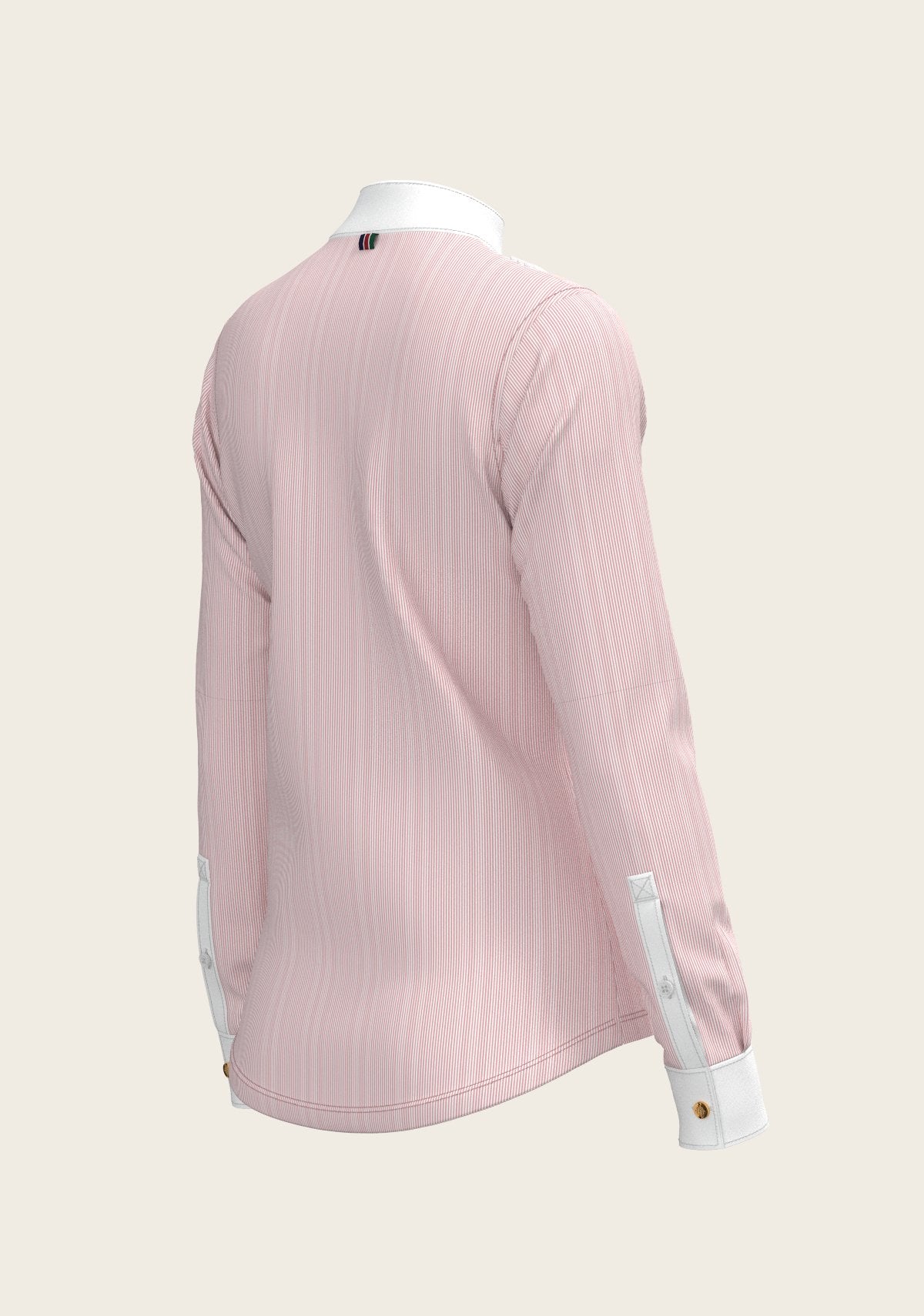 Stripes in Rose Short Pleated Long Sleeve Show Shirt - Espoir Equestrian - Equiluxe Tack