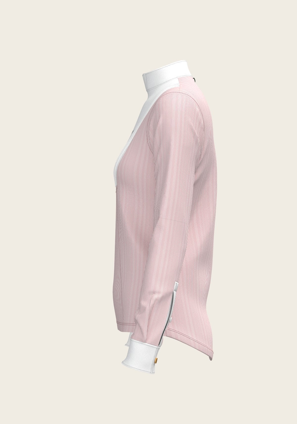 Stripes in Rose Short Pleated Long Sleeve Show Shirt - Espoir Equestrian - Equiluxe Tack