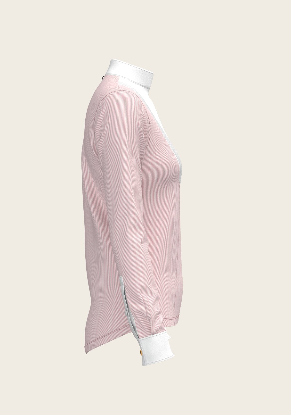 Stripes in Rose Short Pleated Long Sleeve Show Shirt - Espoir Equestrian - Equiluxe Tack