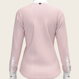 Stripes in Rose Short Pleated Long Sleeve Show Shirt - Espoir Equestrian - Equiluxe Tack