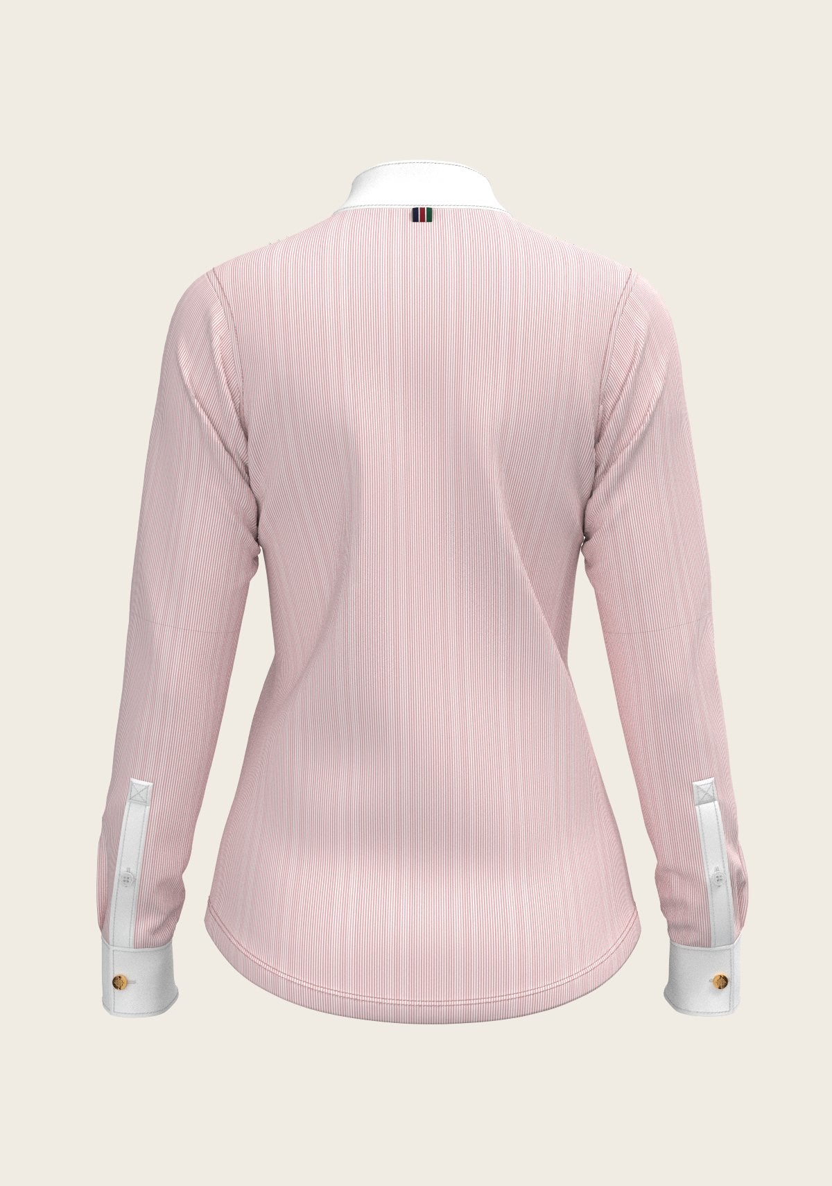 Stripes in Rose Short Pleated Long Sleeve Show Shirt - Espoir Equestrian - Equiluxe Tack