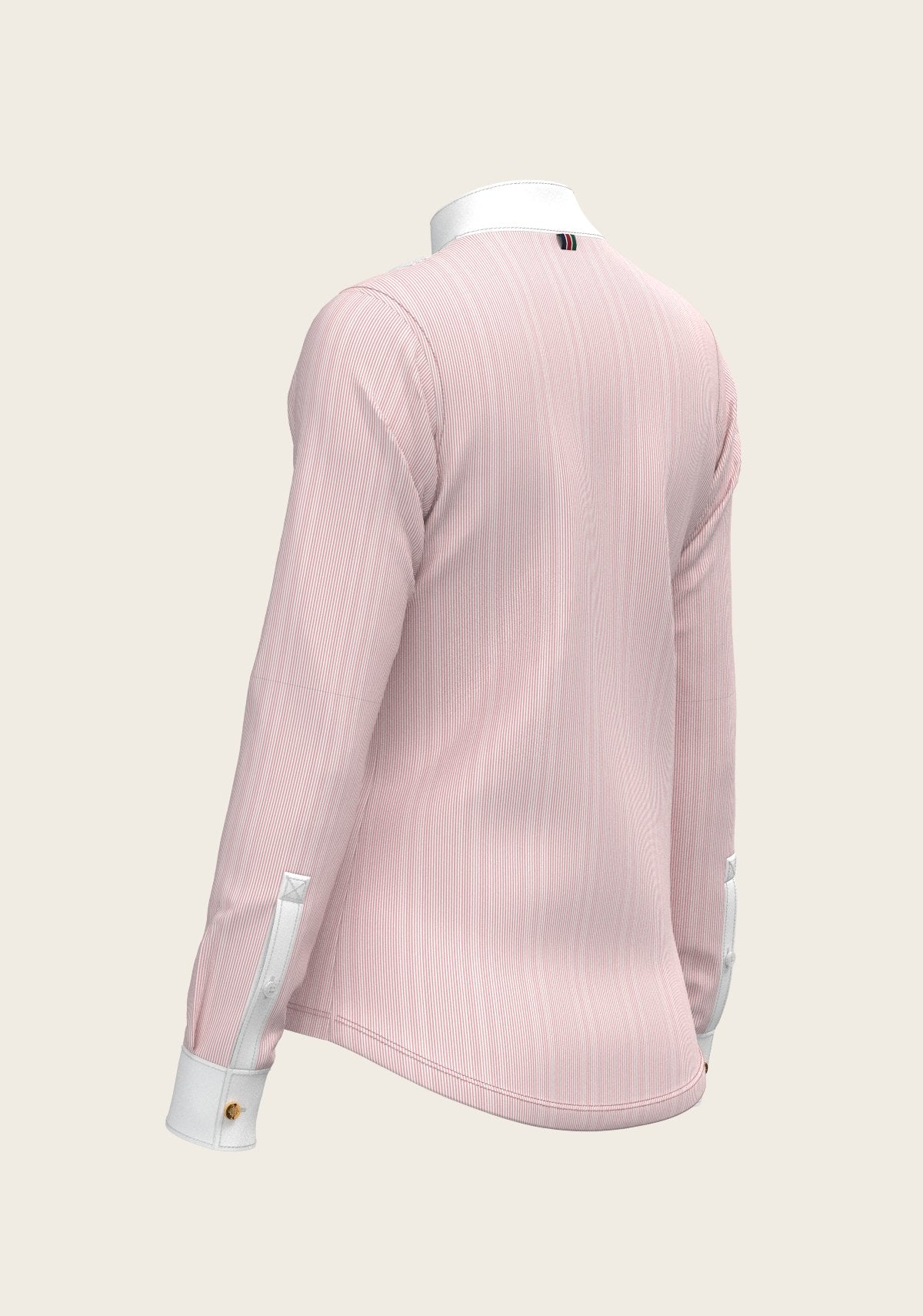 Stripes in Rose Short Pleated Long Sleeve Show Shirt - Espoir Equestrian - Equiluxe Tack