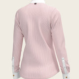 Stripes in Rose Short Pleated Long Sleeve Show Shirt - Espoir Equestrian - Equiluxe Tack