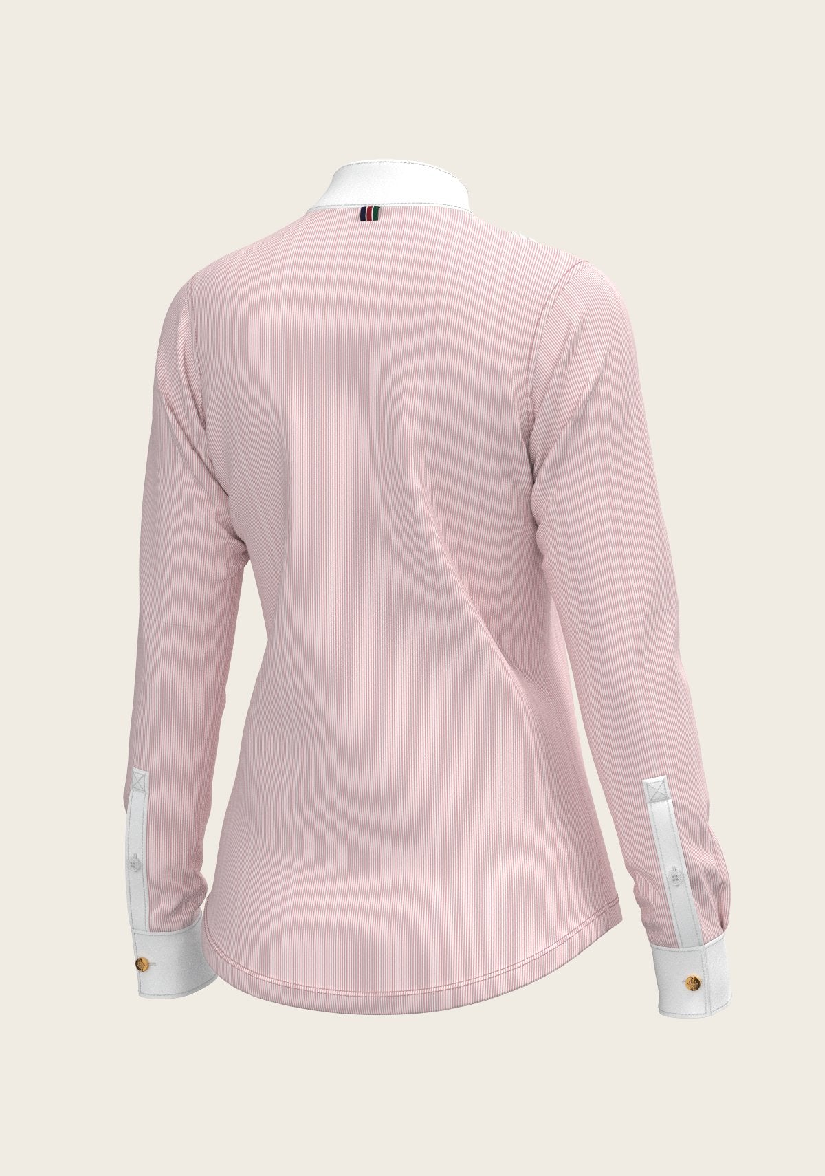 Stripes in Rose Short Pleated Long Sleeve Show Shirt - Espoir Equestrian - Equiluxe Tack