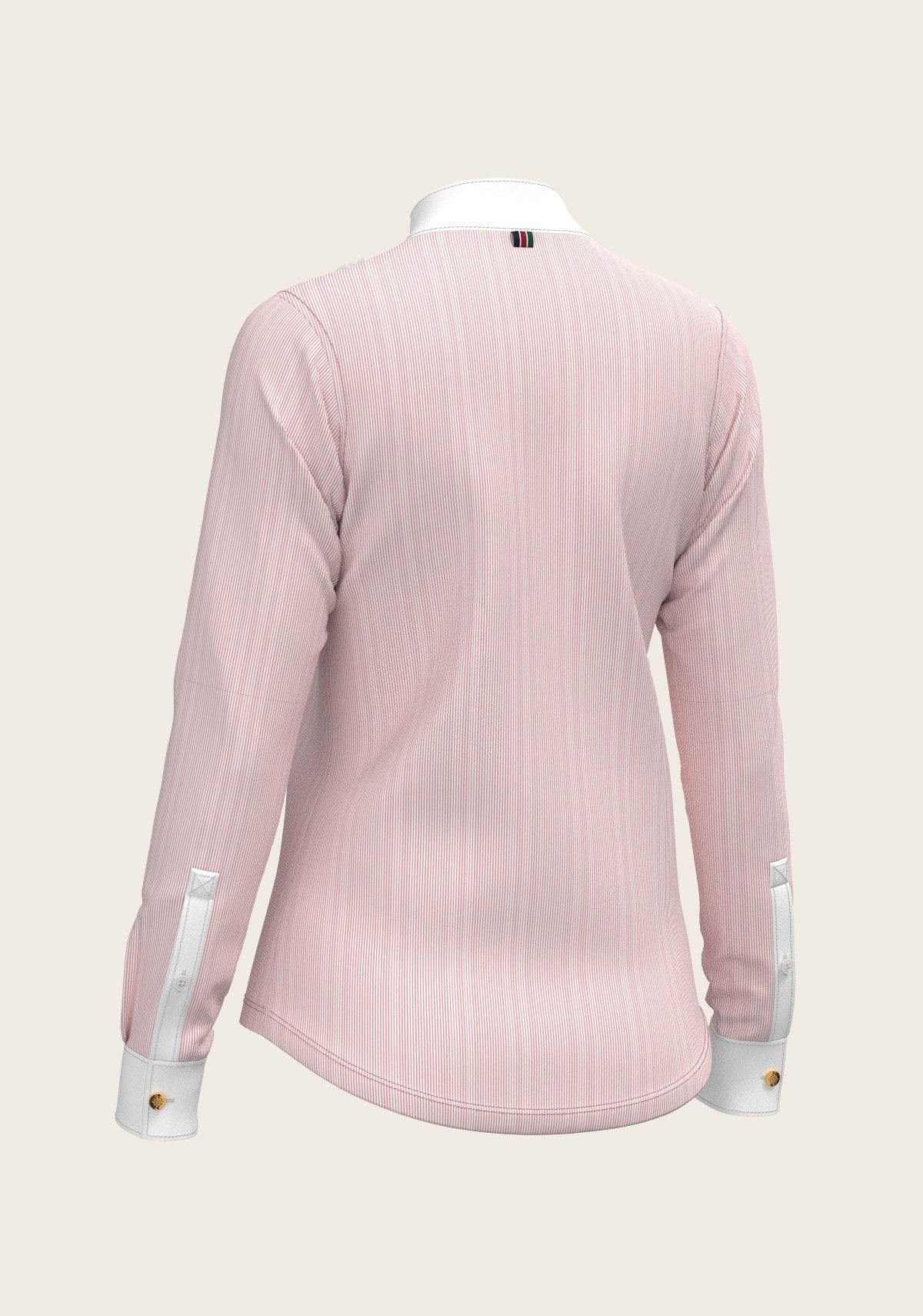 Stripes in Rose Short Pleated Long Sleeve Show Shirt - Espoir Equestrian - Equiluxe Tack