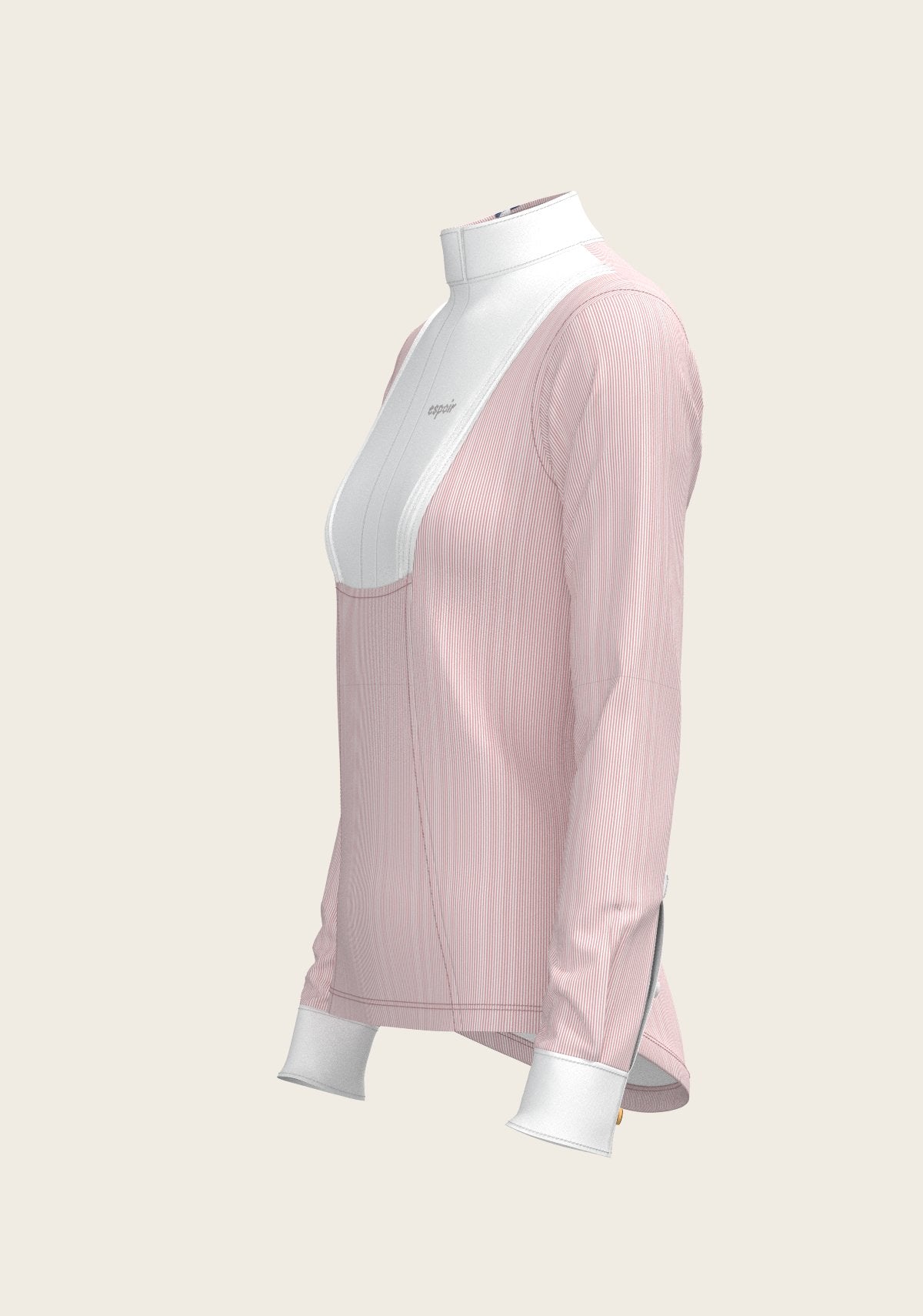 Stripes in Rose Short Pleated Long Sleeve Show Shirt - Espoir Equestrian - Equiluxe Tack