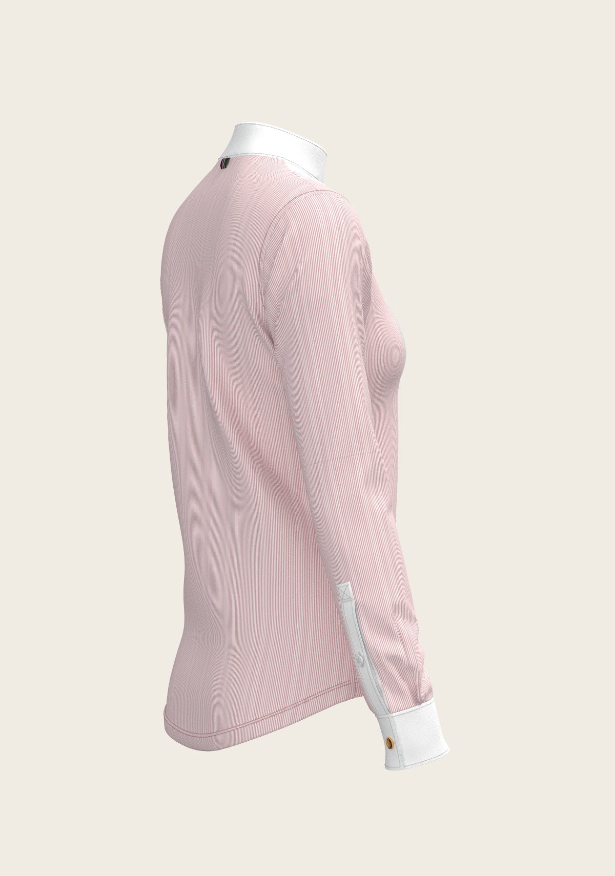 Stripes in Rose Short Pleated Long Sleeve Show Shirt - Espoir Equestrian - Equiluxe Tack