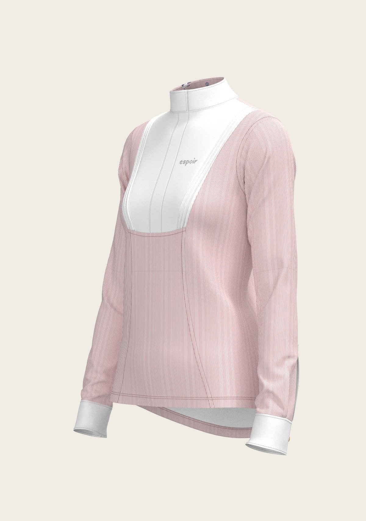 Stripes in Rose Short Pleated Long Sleeve Show Shirt - Espoir Equestrian - Equiluxe Tack