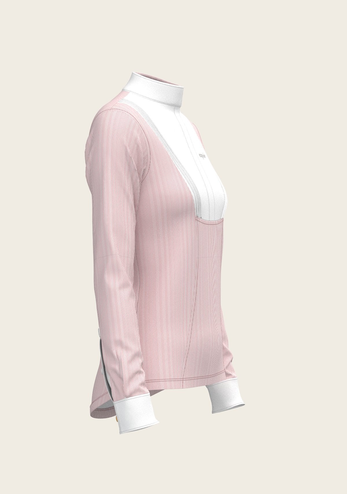 Stripes in Rose Short Pleated Long Sleeve Show Shirt - Espoir Equestrian - Equiluxe Tack