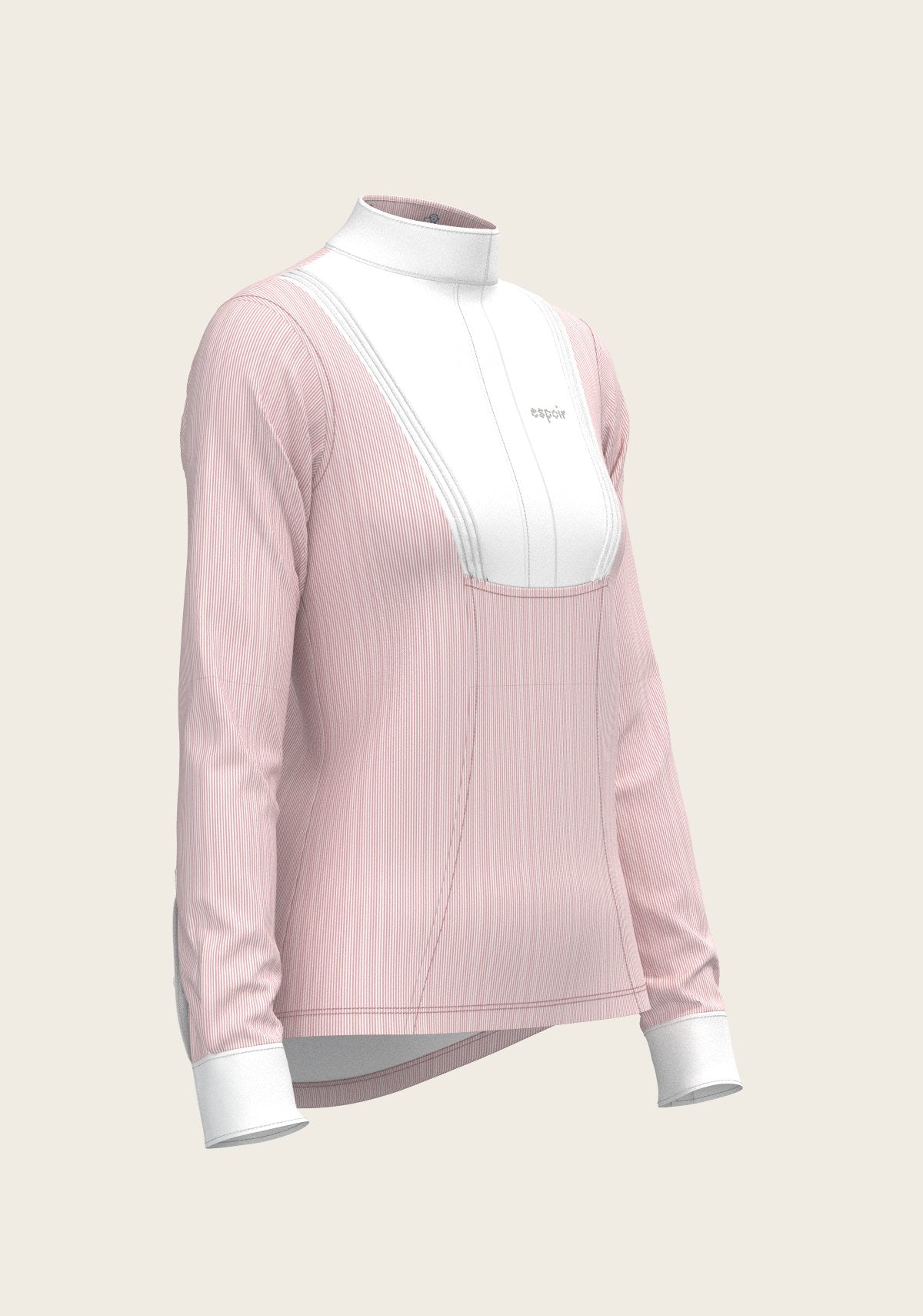 Stripes in Rose Short Pleated Long Sleeve Show Shirt - Espoir Equestrian - Equiluxe Tack