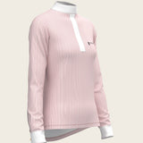  Stripes in Rose Short Zip Long Sleeve Show Shirt - Espoir Equestrian - Equiluxe Tack