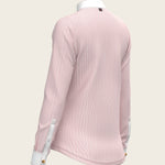  Stripes in Rose Short Zip Long Sleeve Show Shirt - Espoir Equestrian - Equiluxe Tack