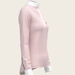  Stripes in Rose Short Zip Long Sleeve Show Shirt - Espoir Equestrian - Equiluxe Tack