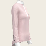  Stripes in Rose Short Zip Long Sleeve Show Shirt - Espoir Equestrian - Equiluxe Tack