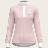  Stripes in Rose Short Zip Long Sleeve Show Shirt - Espoir Equestrian - Equiluxe Tack