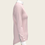  Stripes in Rose Short Zip Long Sleeve Show Shirt - Espoir Equestrian - Equiluxe Tack