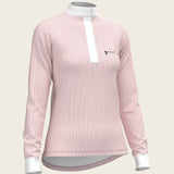  Stripes in Rose Short Zip Long Sleeve Show Shirt - Espoir Equestrian - Equiluxe Tack