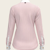  Stripes in Rose Short Zip Long Sleeve Show Shirt - Espoir Equestrian - Equiluxe Tack