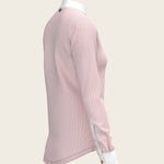  Stripes in Rose Short Zip Long Sleeve Show Shirt - Espoir Equestrian - Equiluxe Tack