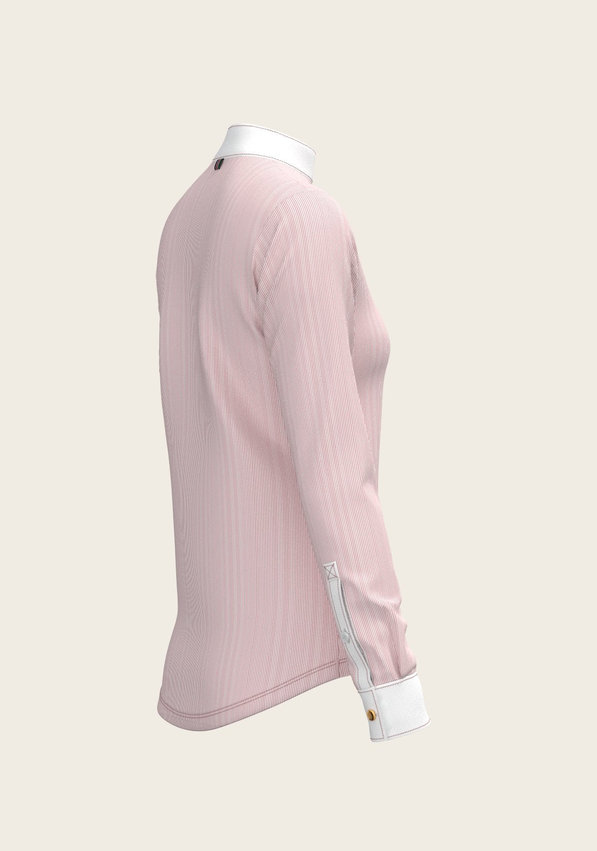  Stripes in Rose Short Zip Long Sleeve Show Shirt - Espoir Equestrian - Equiluxe Tack