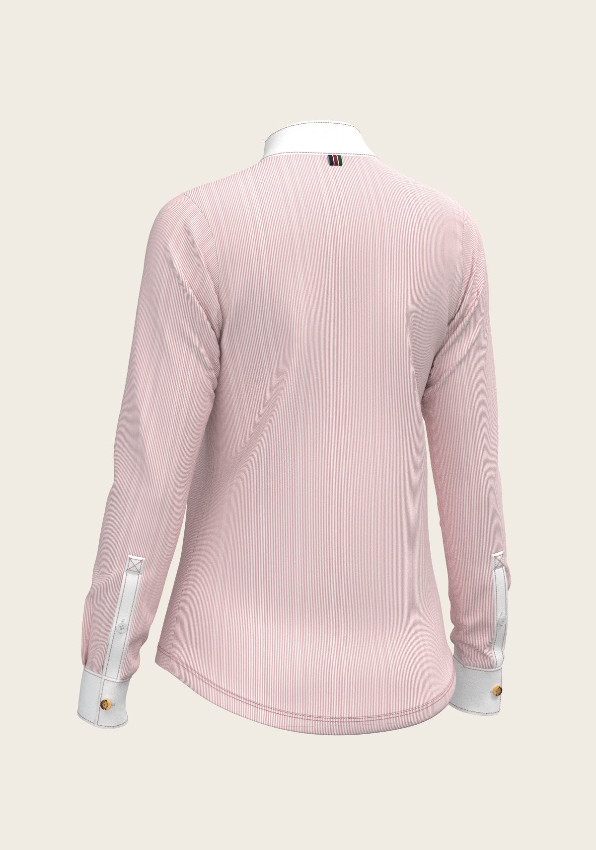  Stripes in Rose Short Zip Long Sleeve Show Shirt - Espoir Equestrian - Equiluxe Tack