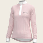  Stripes in Rose Short Zip Long Sleeve Show Shirt - Espoir Equestrian - Equiluxe Tack