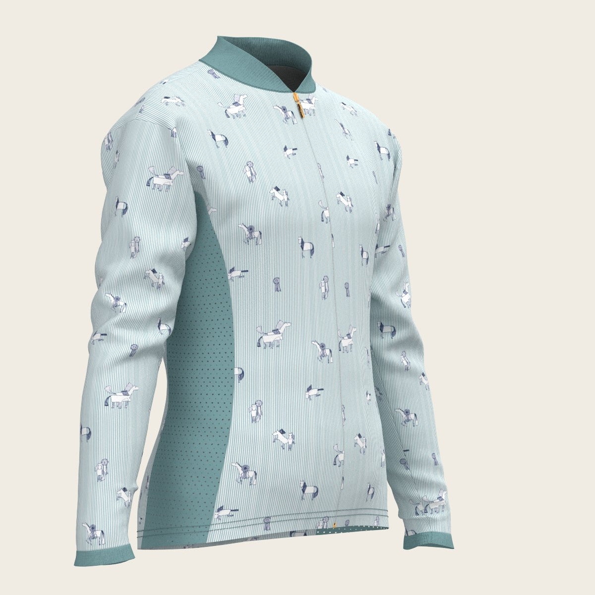  Stripes in Sky Blue Children's Long Sleeve Shirt - Espoir Equestrian - Equiluxe Tack