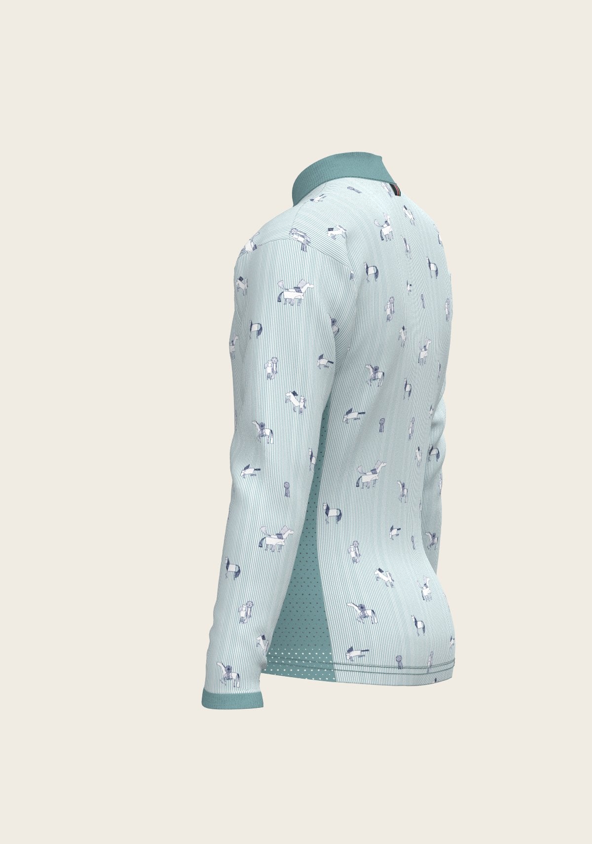  Stripes in Sky Blue Children's Long Sleeve Shirt - Espoir Equestrian - Equiluxe Tack