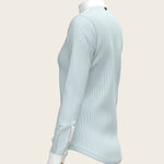  Stripes in Sky Blue Short Pleated Long Sleeve Show Shirt - Espoir Equestrian - Equiluxe Tack