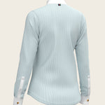  Stripes in Sky Blue Short Pleated Long Sleeve Show Shirt - Espoir Equestrian - Equiluxe Tack