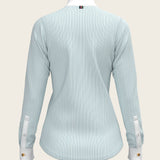  Stripes in Sky Blue Short Pleated Long Sleeve Show Shirt - Espoir Equestrian - Equiluxe Tack