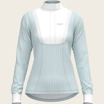  Stripes in Sky Blue Short Pleated Long Sleeve Show Shirt - Espoir Equestrian - Equiluxe Tack