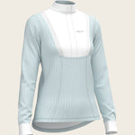  Stripes in Sky Blue Short Pleated Long Sleeve Show Shirt - Espoir Equestrian - Equiluxe Tack