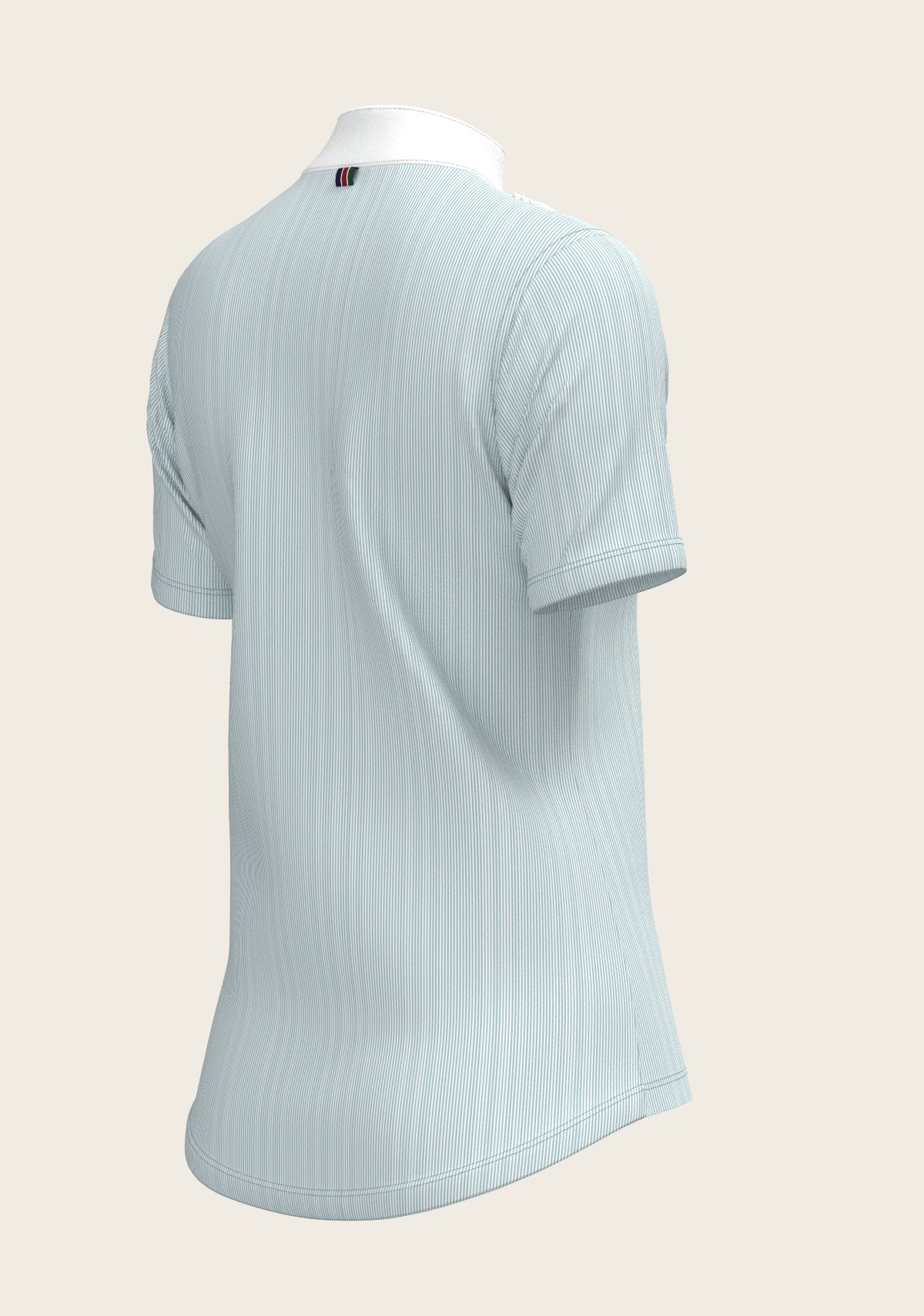  Stripes in Sky Blue Short Pleated Short Sleeve Show Shirt - Espoir Equestrian - Equiluxe Tack