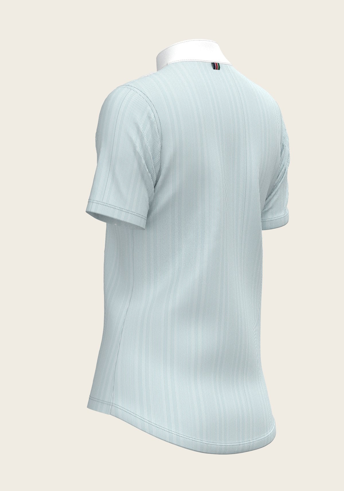  Stripes in Sky Blue Short Pleated Short Sleeve Show Shirt - Espoir Equestrian - Equiluxe Tack