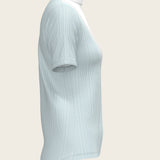  Stripes in Sky Blue Short Pleated Short Sleeve Show Shirt - Espoir Equestrian - Equiluxe Tack