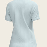  Stripes in Sky Blue Short Pleated Short Sleeve Show Shirt - Espoir Equestrian - Equiluxe Tack