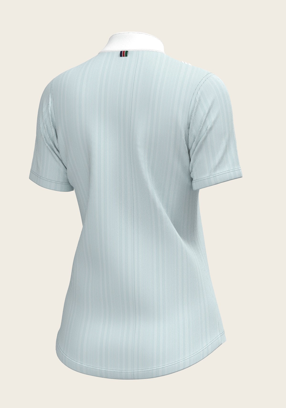  Stripes in Sky Blue Short Pleated Short Sleeve Show Shirt - Espoir Equestrian - Equiluxe Tack