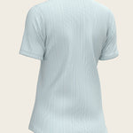  Stripes in Sky Blue Short Pleated Short Sleeve Show Shirt - Espoir Equestrian - Equiluxe Tack