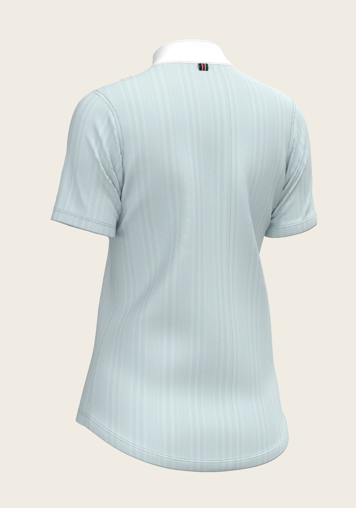  Stripes in Sky Blue Short Pleated Short Sleeve Show Shirt - Espoir Equestrian - Equiluxe Tack