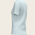  Stripes in Sky Blue Short Pleated Short Sleeve Show Shirt - Espoir Equestrian - Equiluxe Tack