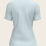  Stripes in Sky Blue Short Pleated Short Sleeve Show Shirt - Espoir Equestrian - Equiluxe Tack