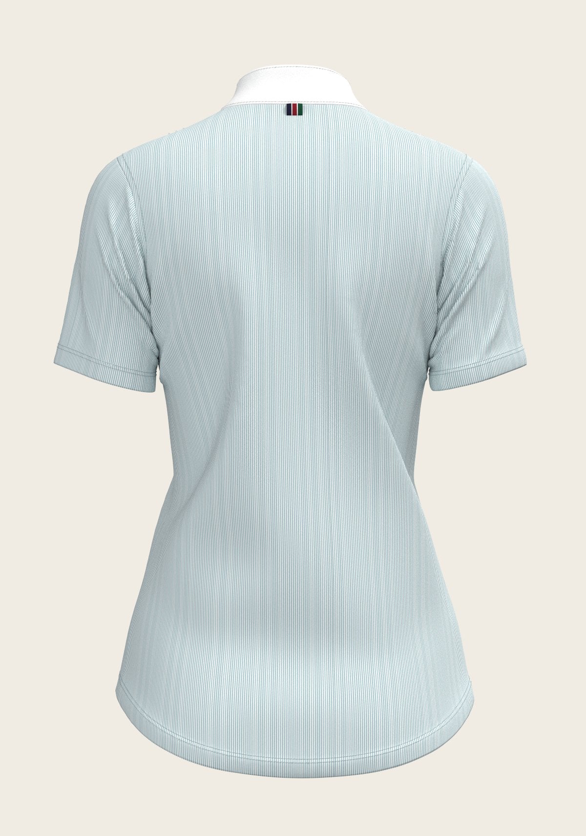  Stripes in Sky Blue Short Pleated Short Sleeve Show Shirt - Espoir Equestrian - Equiluxe Tack