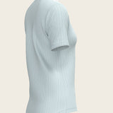  Stripes in Sky Blue Short Pleated Short Sleeve Show Shirt - Espoir Equestrian - Equiluxe Tack