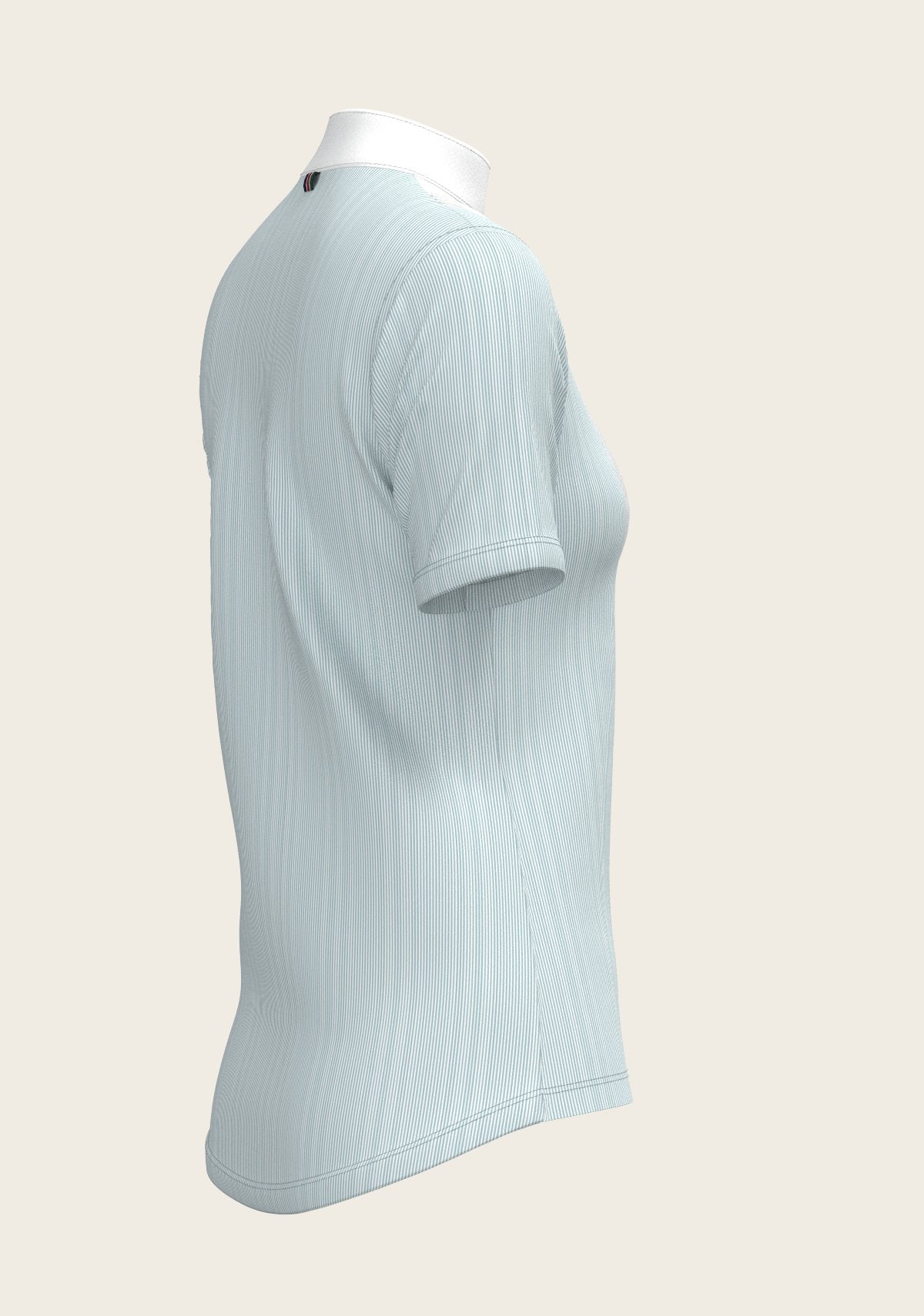  Stripes in Sky Blue Short Pleated Short Sleeve Show Shirt - Espoir Equestrian - Equiluxe Tack