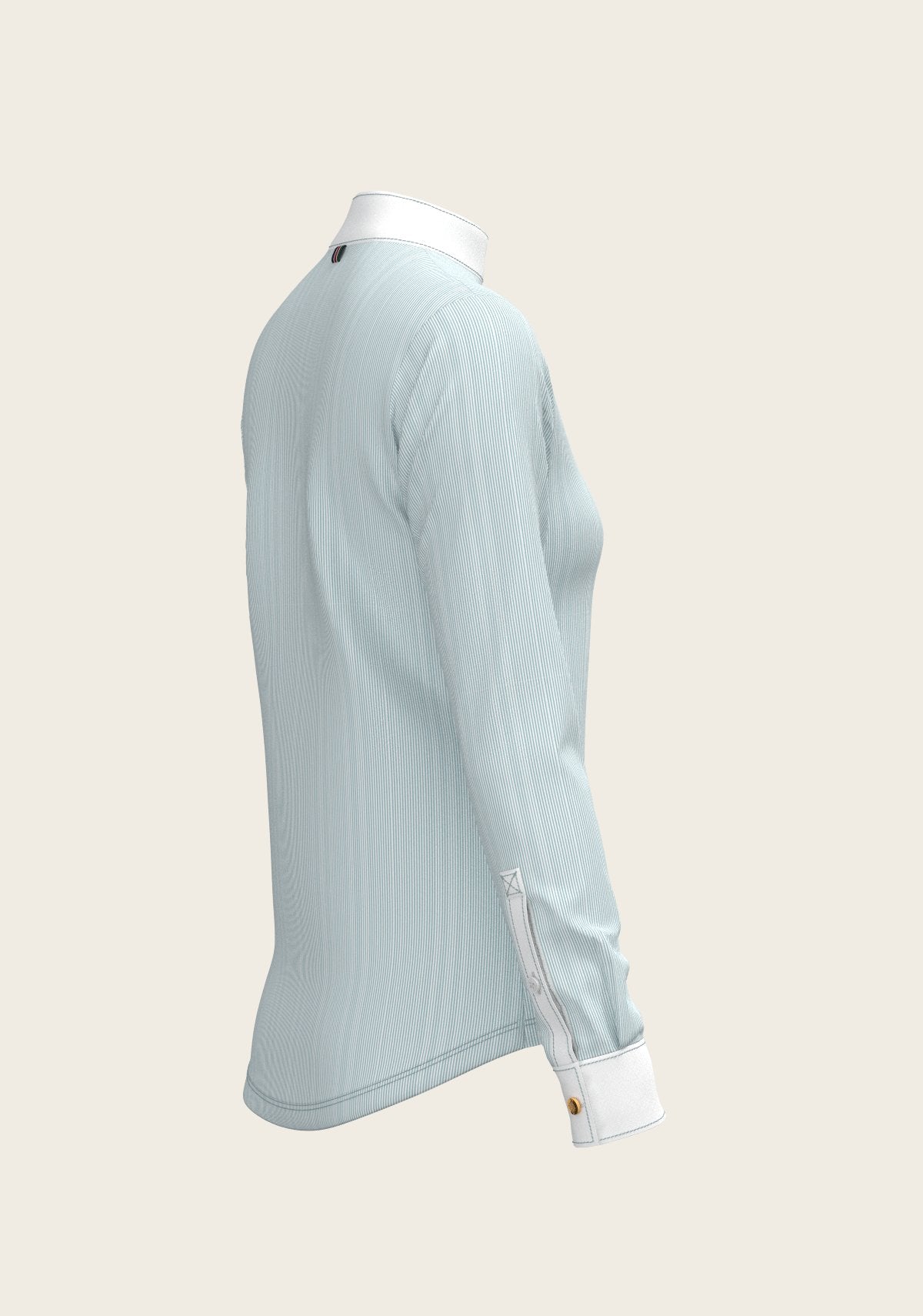 Stripes in Skyblue Short Zip Long Sleeve Show Shirt - Espoir Equestrian - Equiluxe Tack